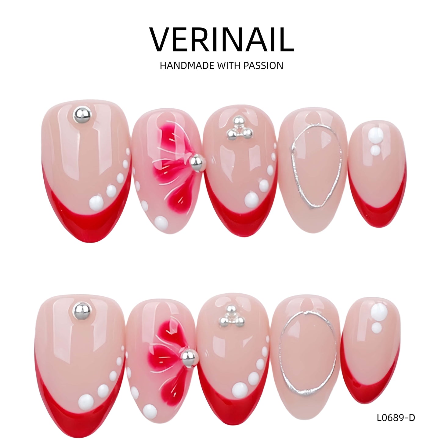 Press On Nails Color Red RD03