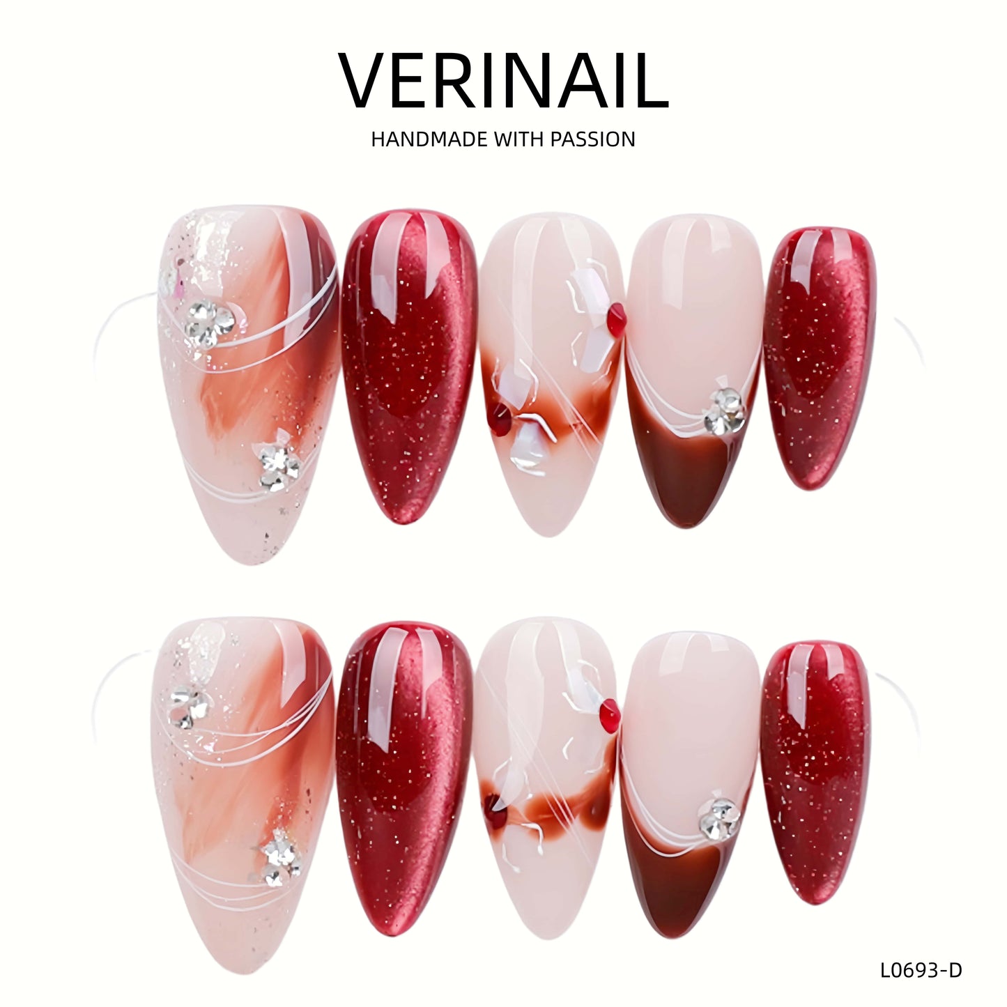 Press On Nails Almond-Medium-AM09