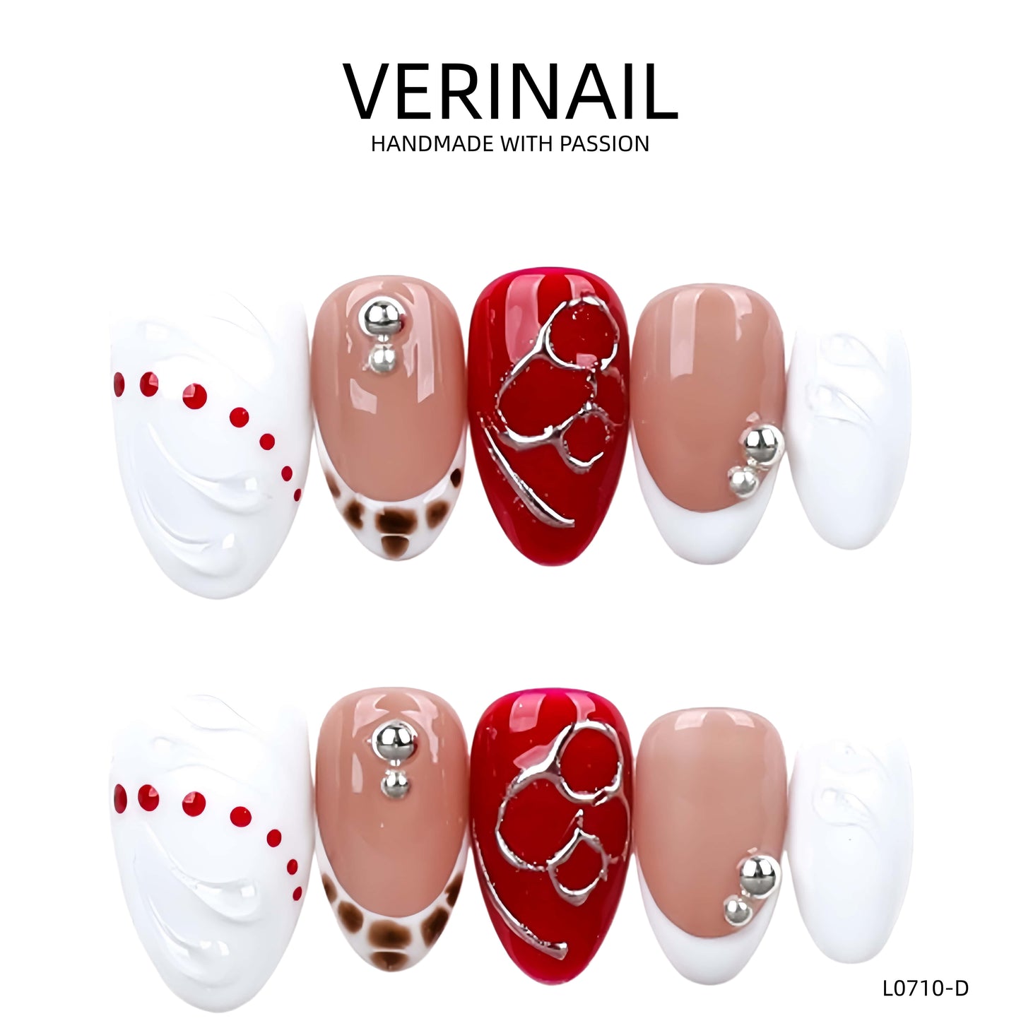 Press On Nails Color Red RD07