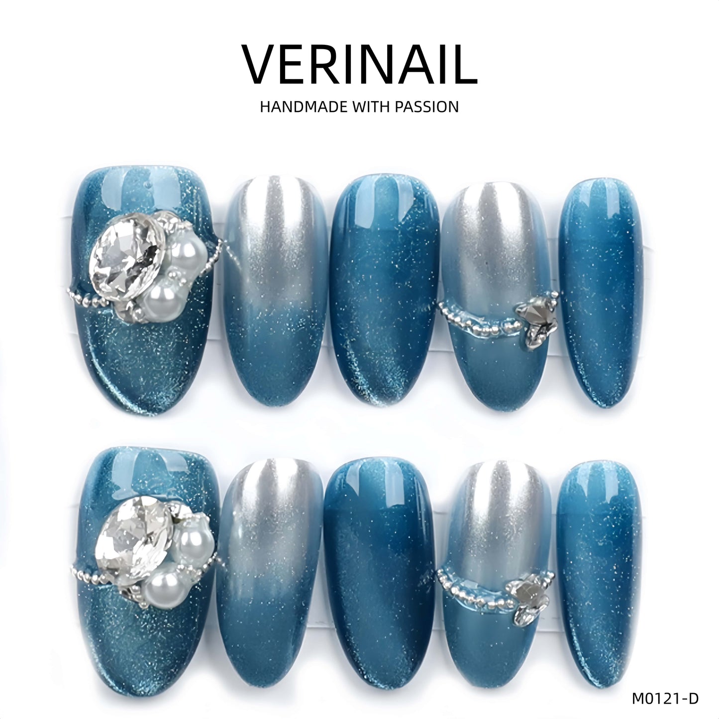 Press On Nails Color Silver SL02