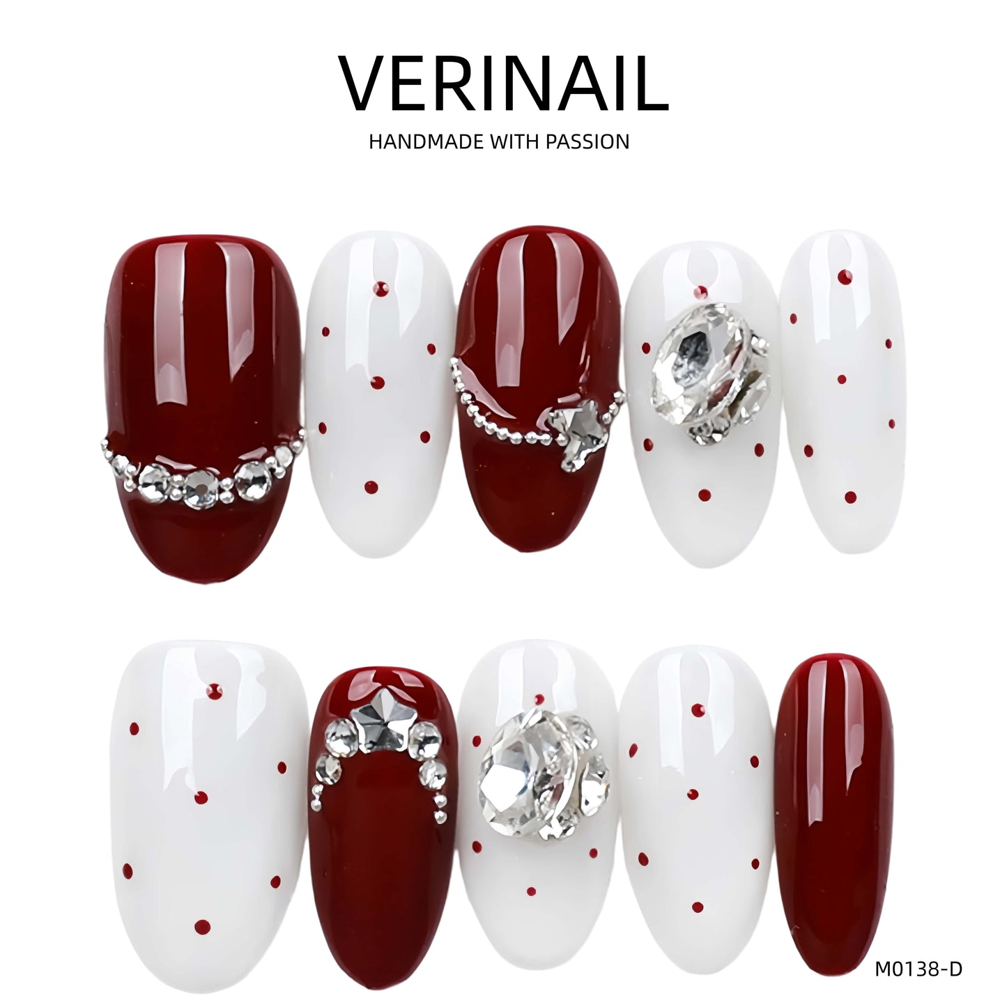 Press On Nails Color Red RD06