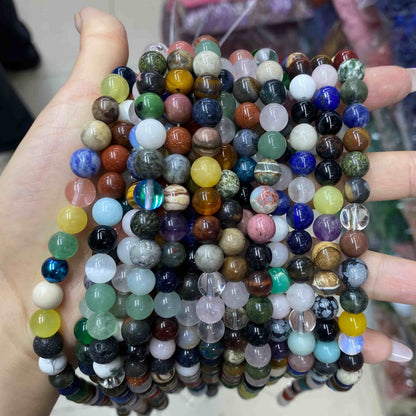 Round Smooth Beads Crystal/Quartz/Jasper/Agate 4mm 6mm 8mm 10mm