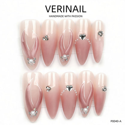 Press On Nails Almond-Long-AL03