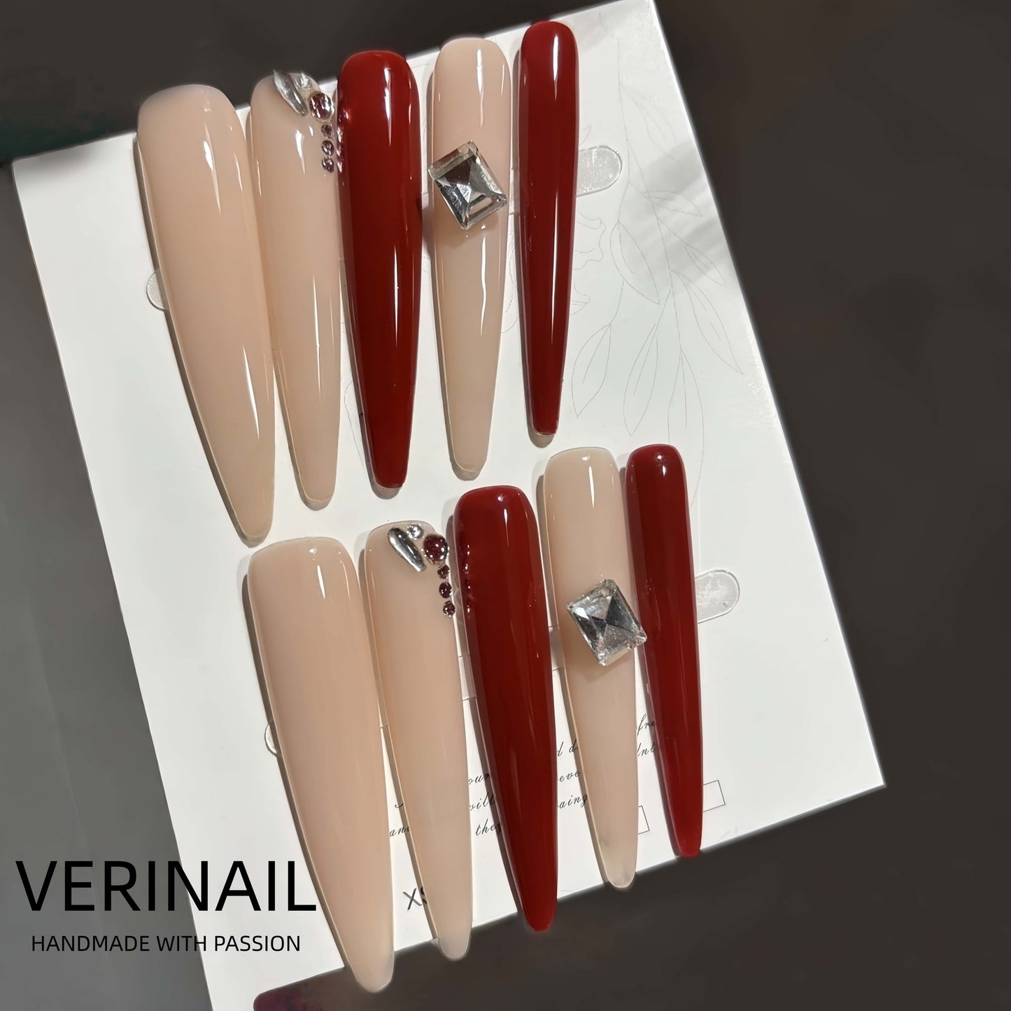 Press On Nails Color Red RD01