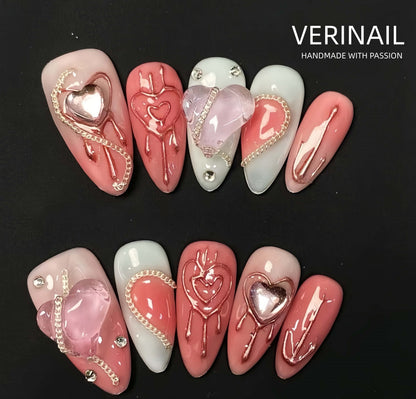 Press On Nails Color Red RD01