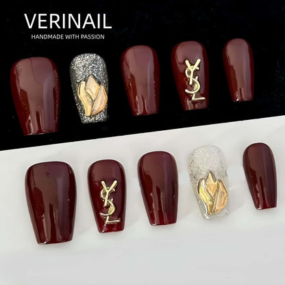 Press On Nails Color Red RD06
