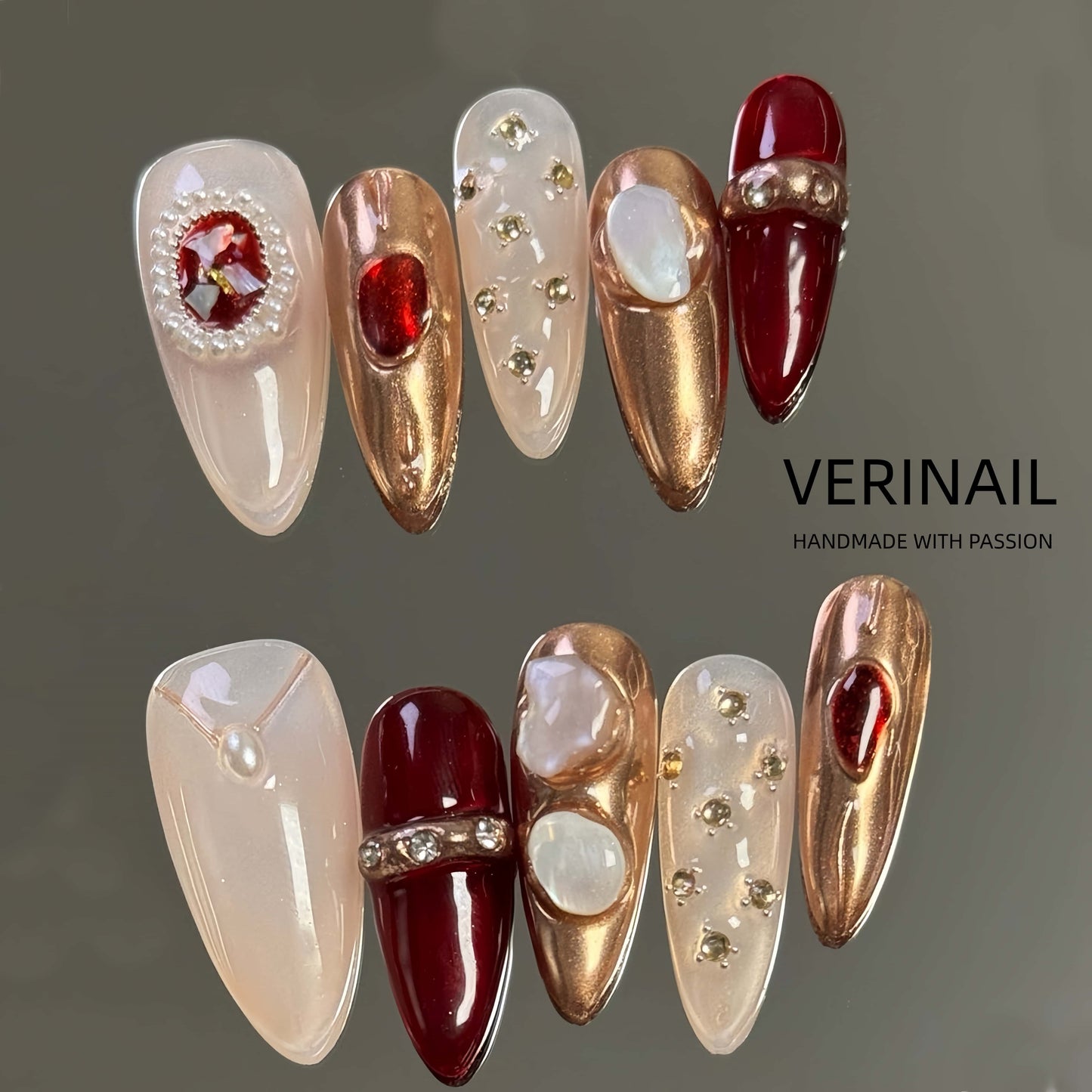 Press On Nails Color Red RD02
