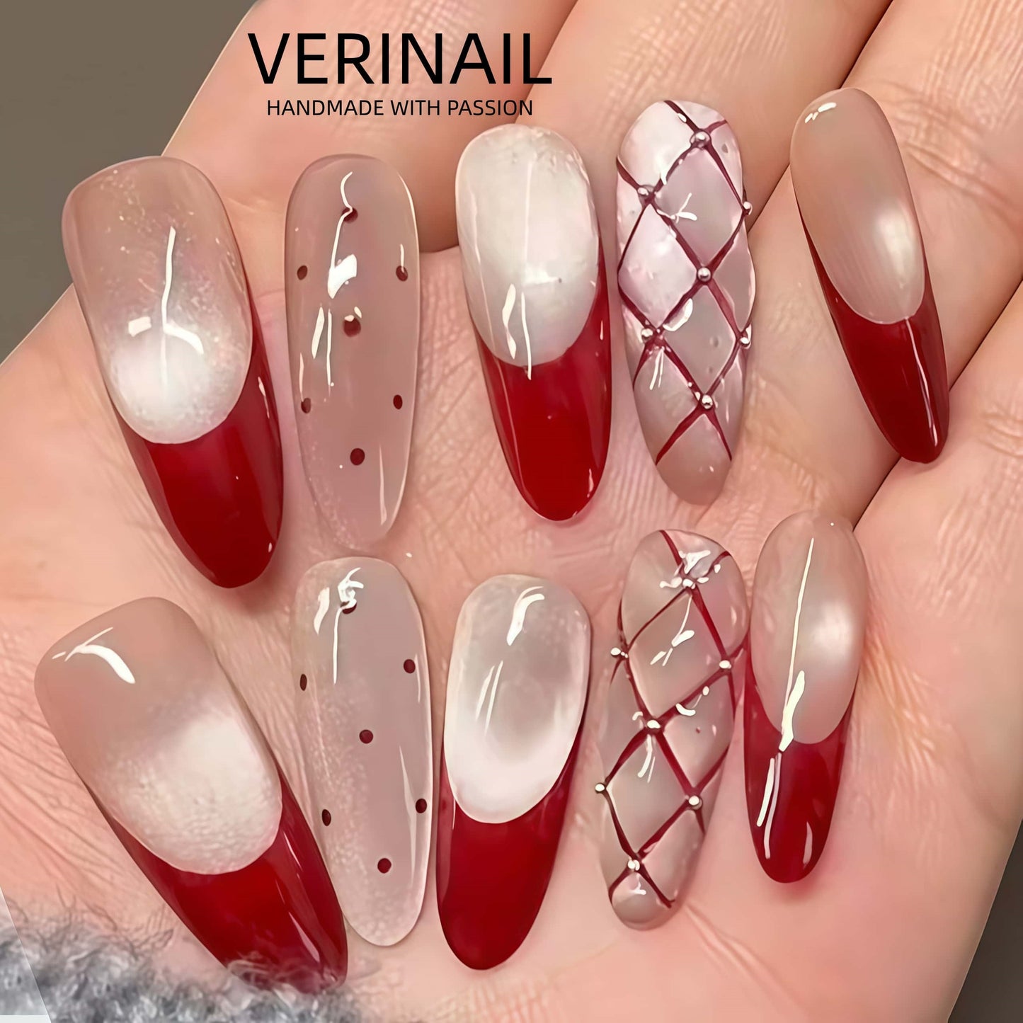Press On Nails Color Red RD03