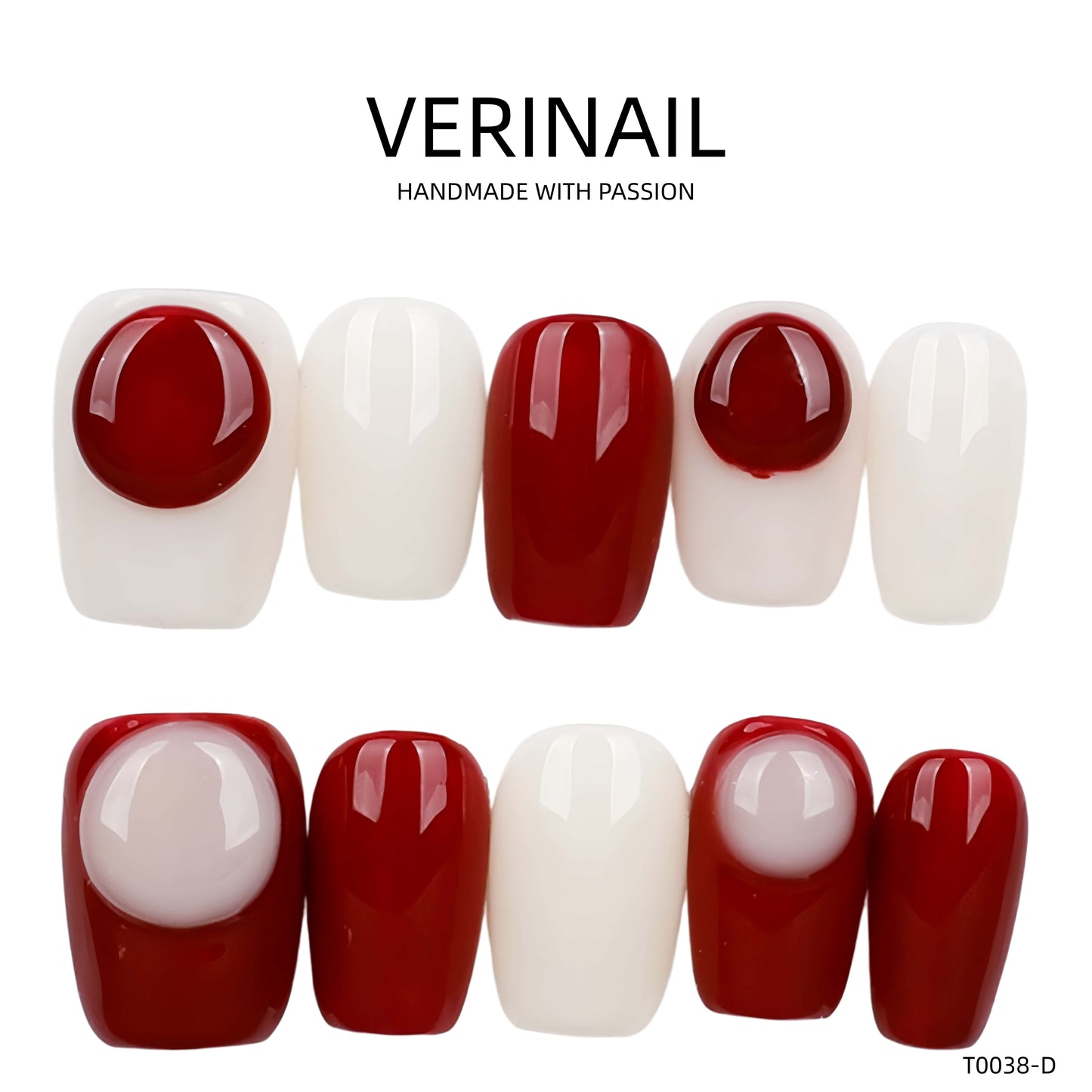 Press On Nails Color Red RD07
