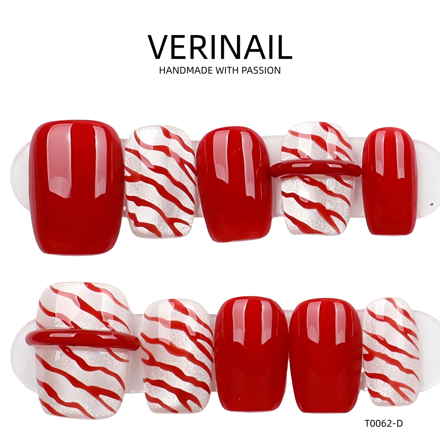 Press On Nails Color Red RD06
