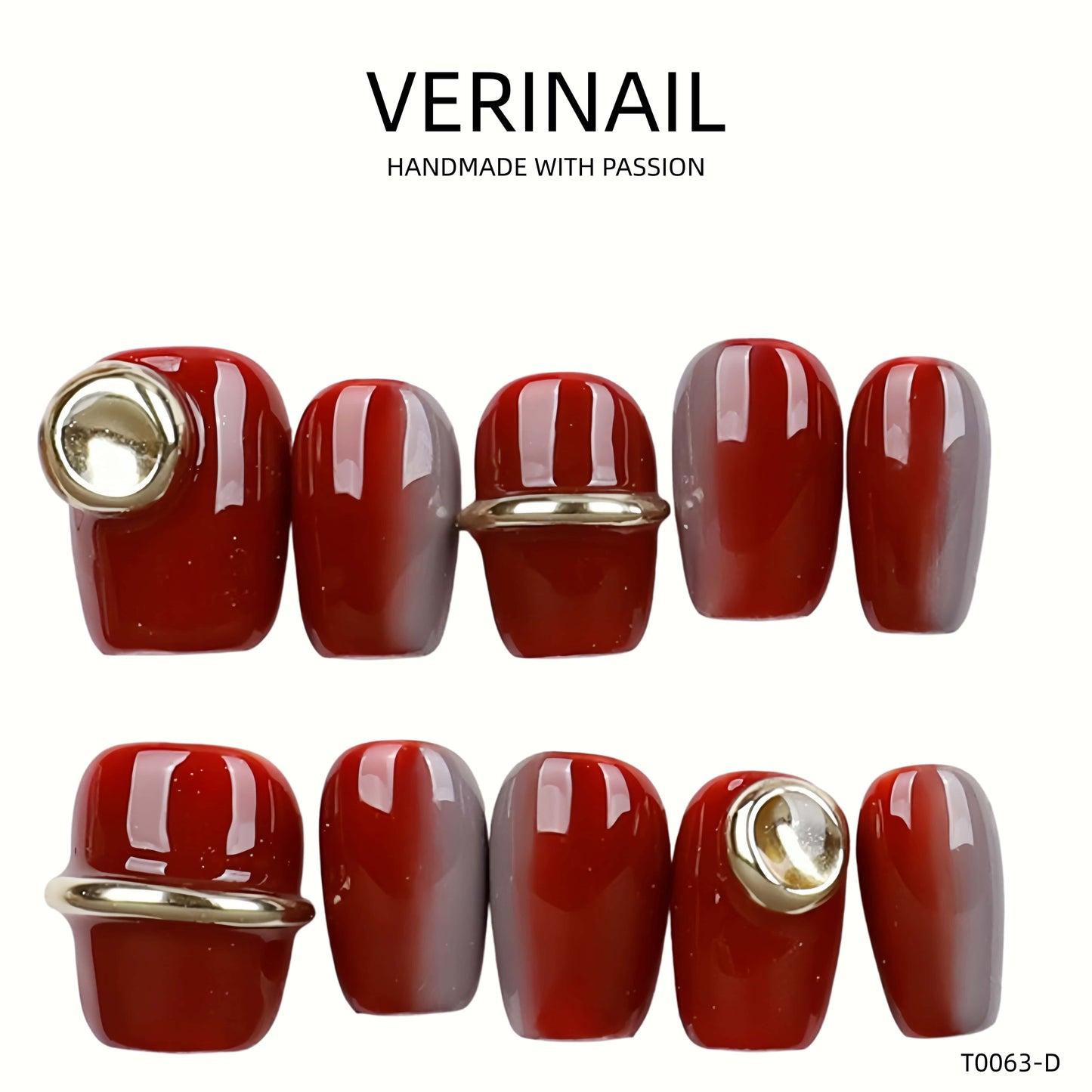 Press On Nails Color Red RD06