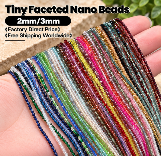 Nano Beads Tiny Round Faceted Beads 2mm 3mm