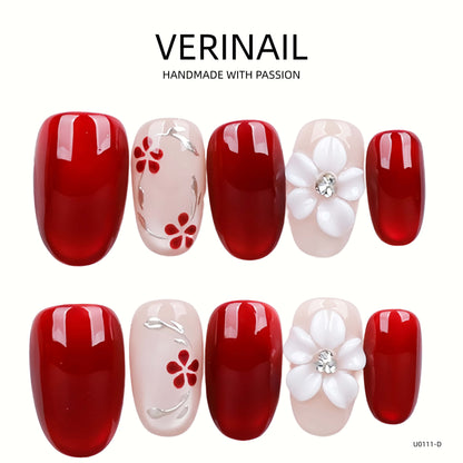 Press On Nails Color Red RD07