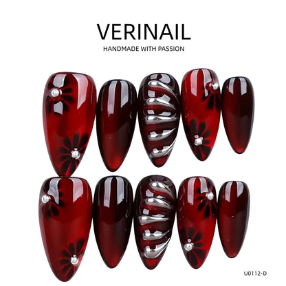 Press On Nails Color Red RD03
