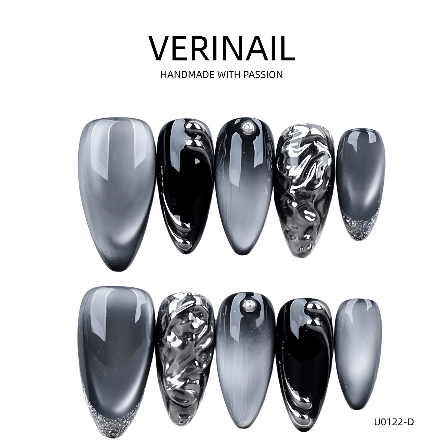 Press On Nails Color Silver SL03