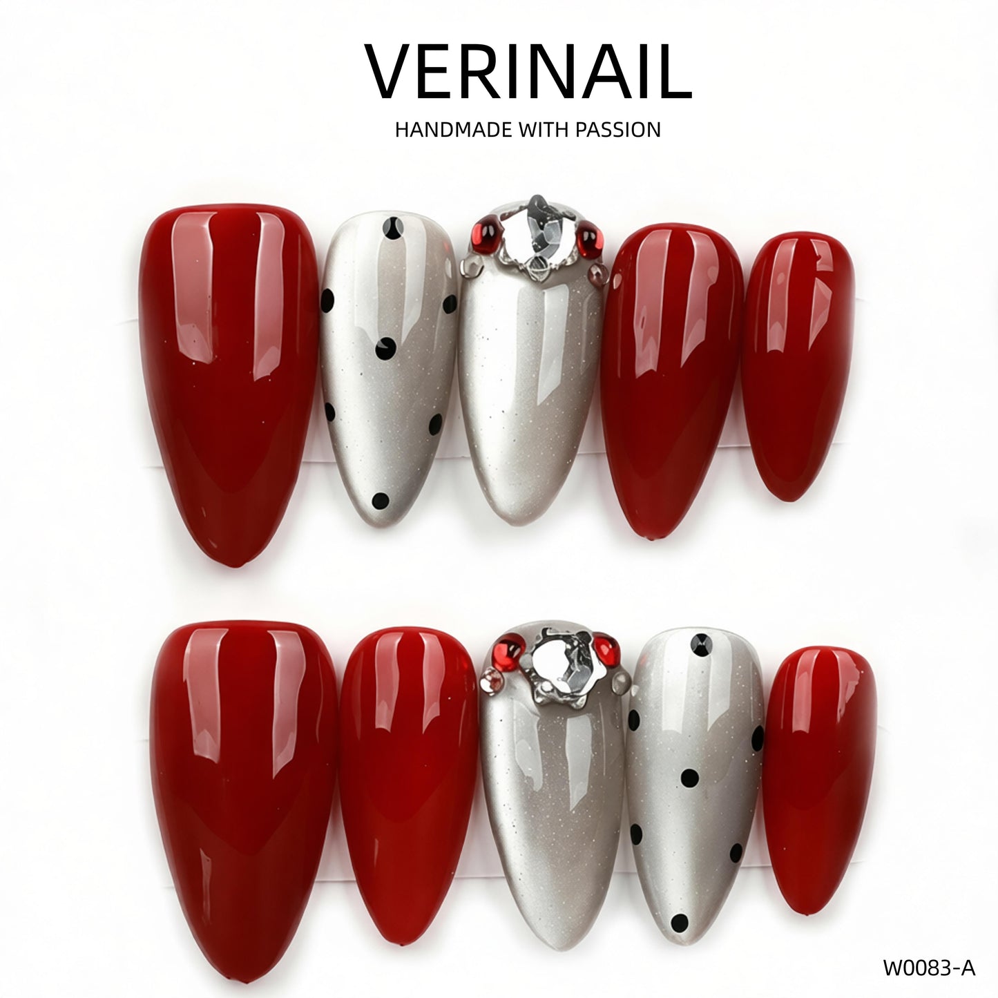 Press On Nails Color Red RD06