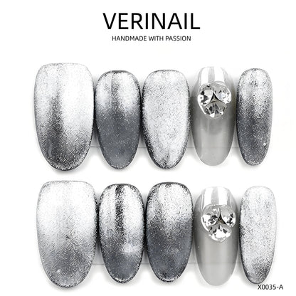 Press On Nails Color Silver SL01