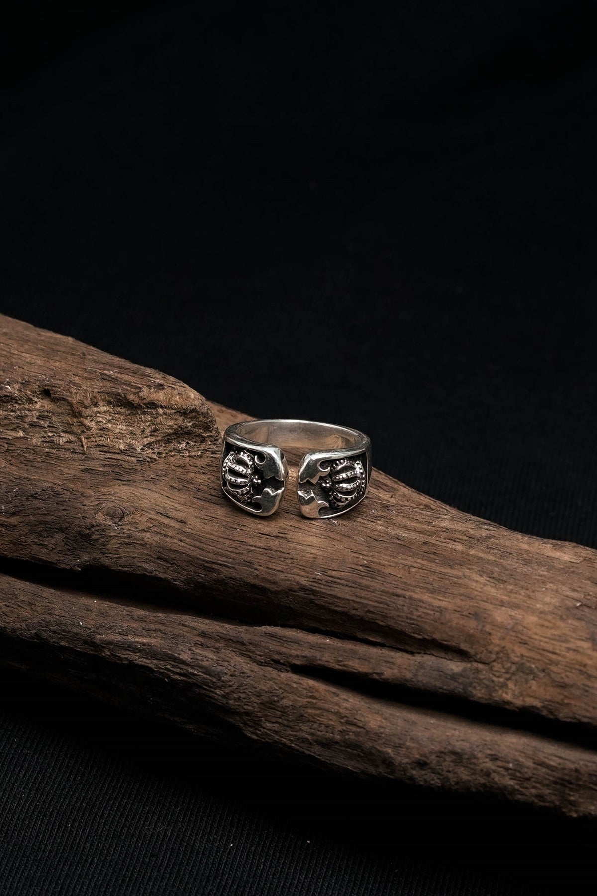 Retro 925 Silver Crown Open Ring