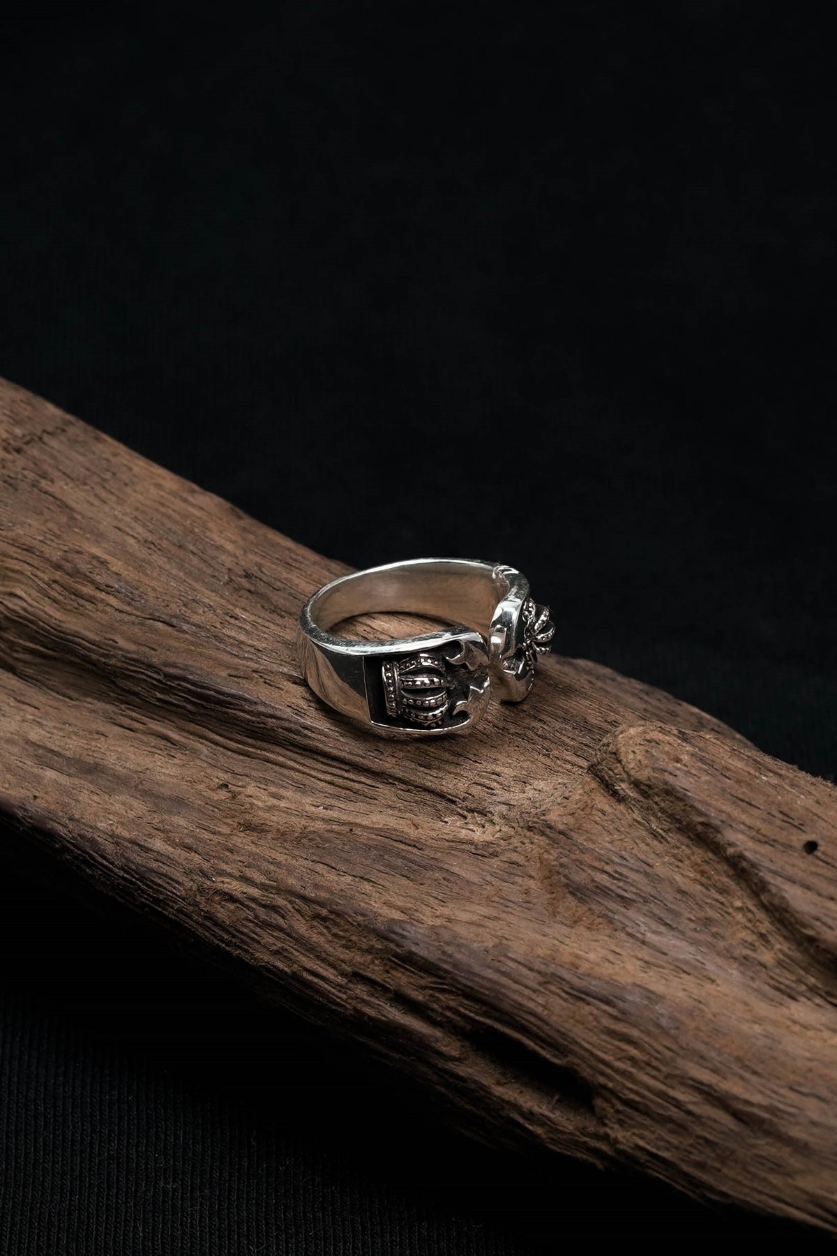 Retro 925 Silver Crown Open Ring