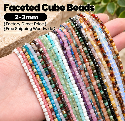 Square Faceted Beads 4-5MM Gemstone/Quartz/Jasper/Agate