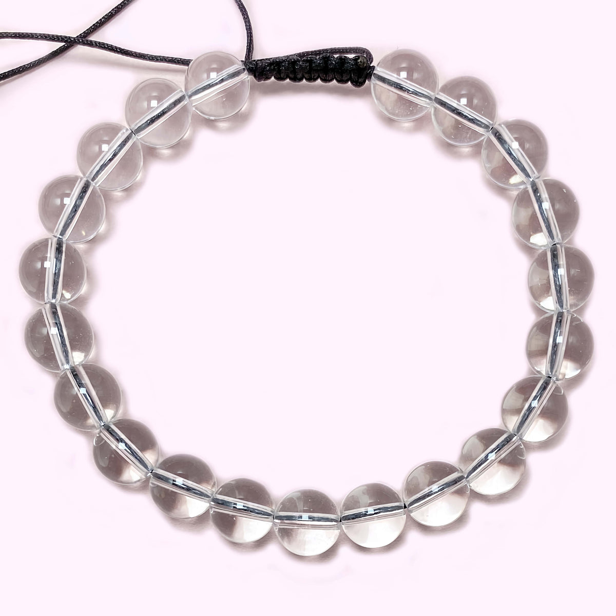 Natural Clear Quartz to Help Lower Stress and Anxiety Level Briaded Rope Crystal Bracelet