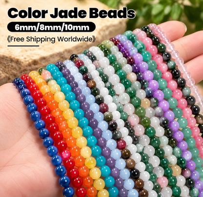Color Jade Beads Round Smooth/Faceted Beads 6mm/8mm/10mm