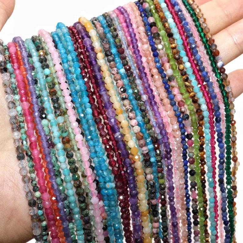 Natural Faceted Crystal Beads,2mm/3mm/4mm- Free Shipping