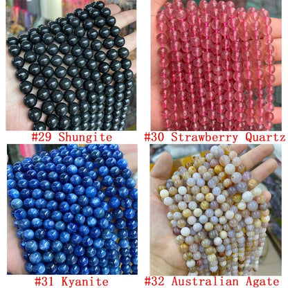 Higher Grade Crystal Stone Genuine Natural Gemstone Round Loose Beads For Bracelet Necklace DIY Jewelry Making Design 4mm 6mm 8mm 10mm 12mm
