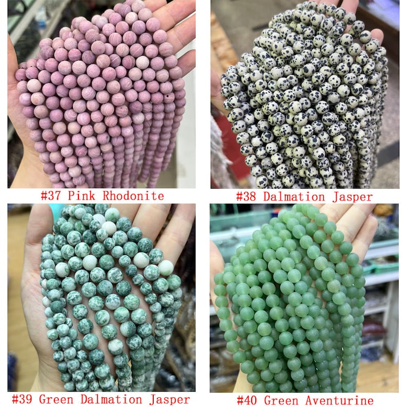 Matted Gemstone Round Beads Healing Energy Loose Beads For Bracelet Necklace DIY Jewelry Making Design 4mm 6mm 8mm 10mm 12mm Genuine Stone