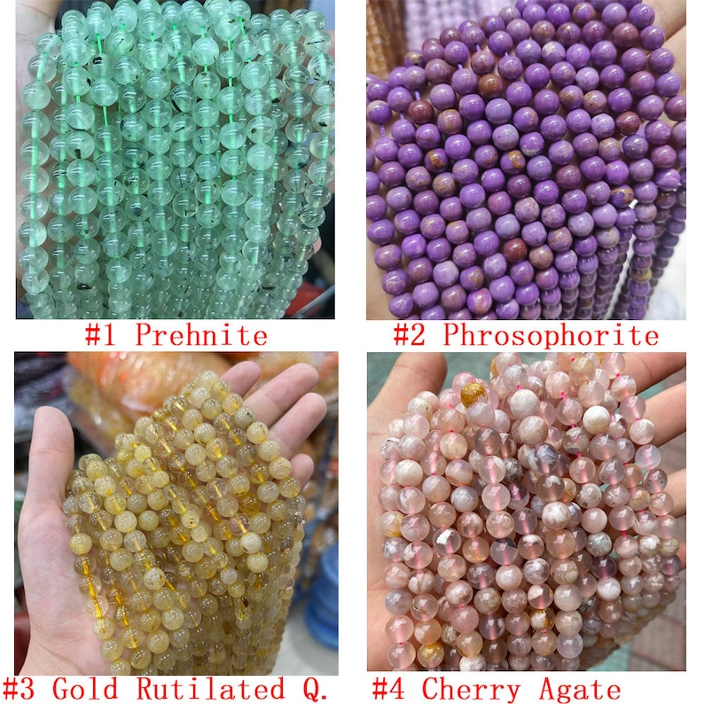 Higher Grade Crystal Stone Genuine Natural Gemstone Round Loose Beads For Bracelet Necklace DIY Jewelry Making Design 4mm 6mm 8mm 10mm 12mm
