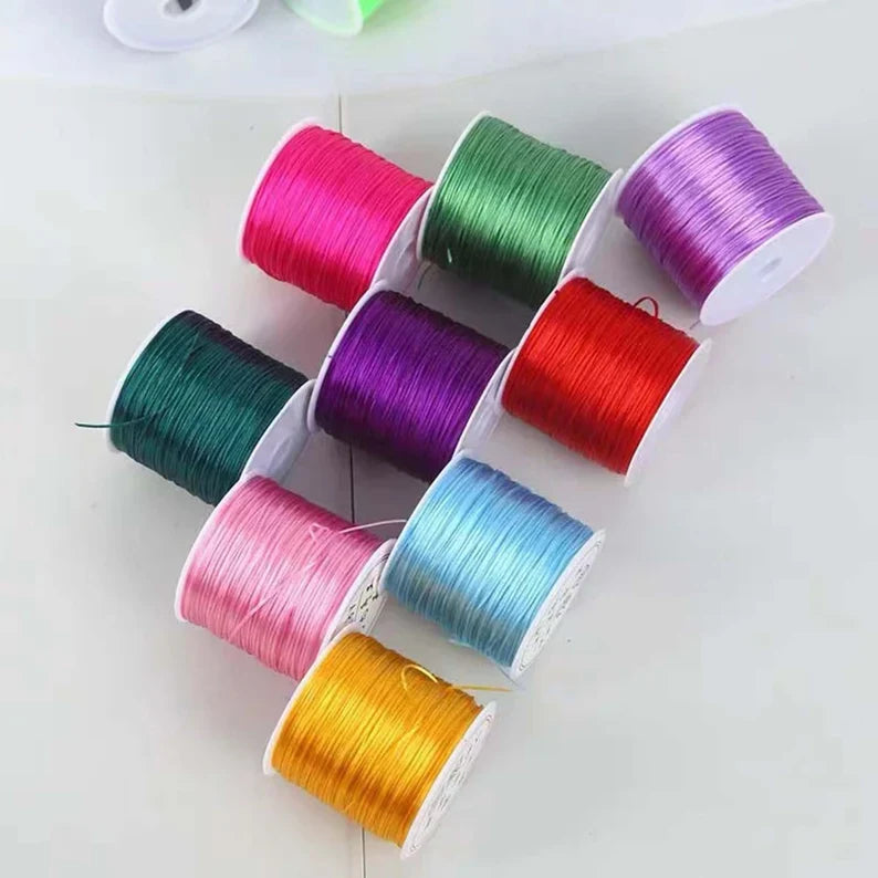 $0.99/Pcs Jewelry bungee cord,flat Jewelry Beading Cord,Elastic Cord,Elastic Thread Cord,Elastic Rope cord 50 meters,Bracelet Elastic Cord