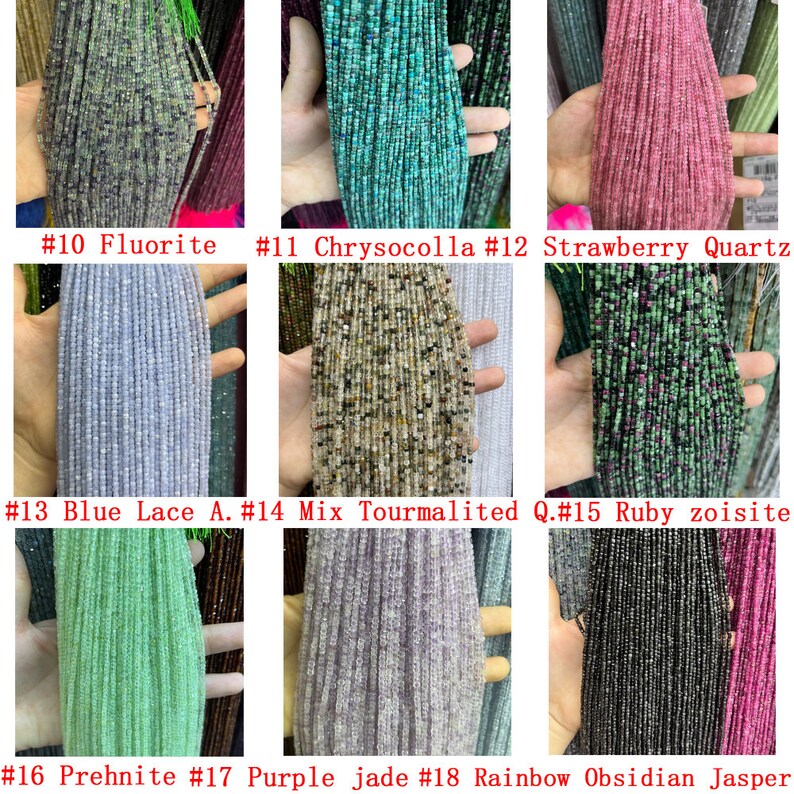2.5mm Faceted Cube Beads Natural Gemstone Beads for Diy Jewelry Making Aquamarine/Amazonite/Garnet Beads Tiny Square Cube Beads