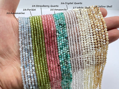 Natural Faceted Crystal Beads,2mm/3mm/4mm- Free Shipping