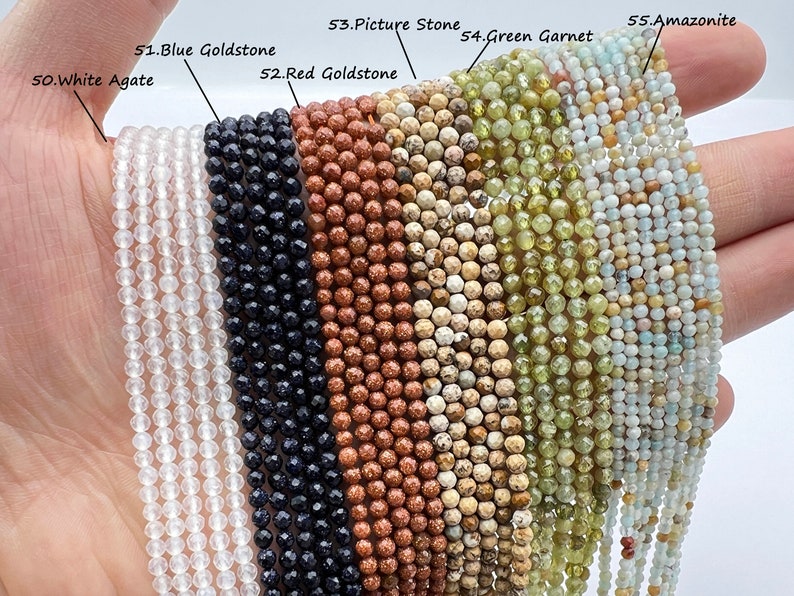 Natural Faceted Crystal Beads,2mm/3mm/4mm- Free Shipping