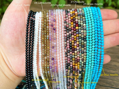 Natural Gemstone Round Beads,2mm/3mm/4mm Smooth Round Beads-Free Shipping