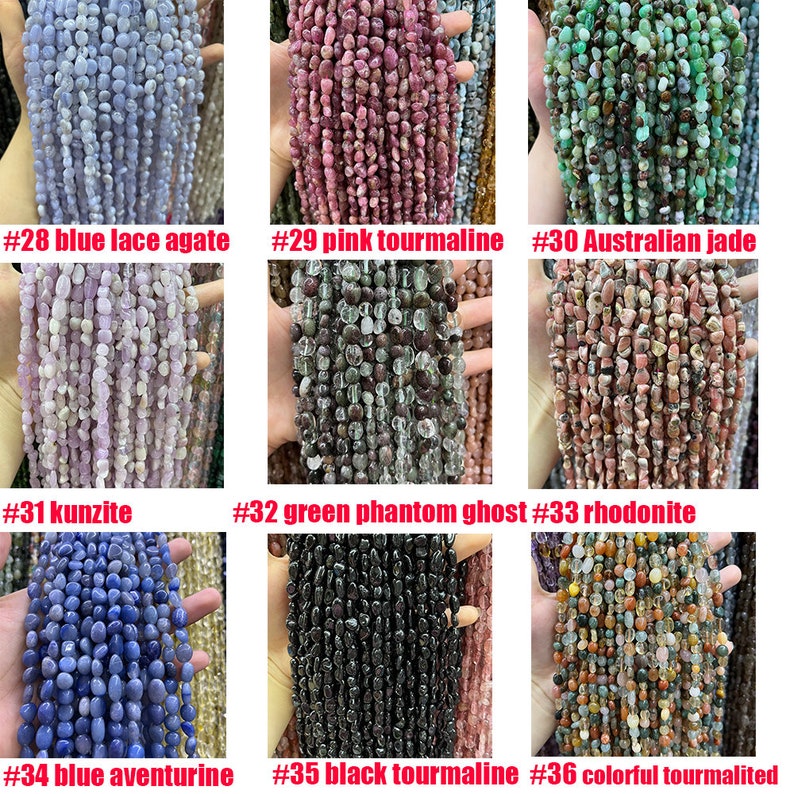 Natural Gemstone Jasper Freeform Chips Beads Bulk of Multi Color Crystal Nugget Beads Healing Loose Bead for DIY Jewelry Making 16inch 6-8mm