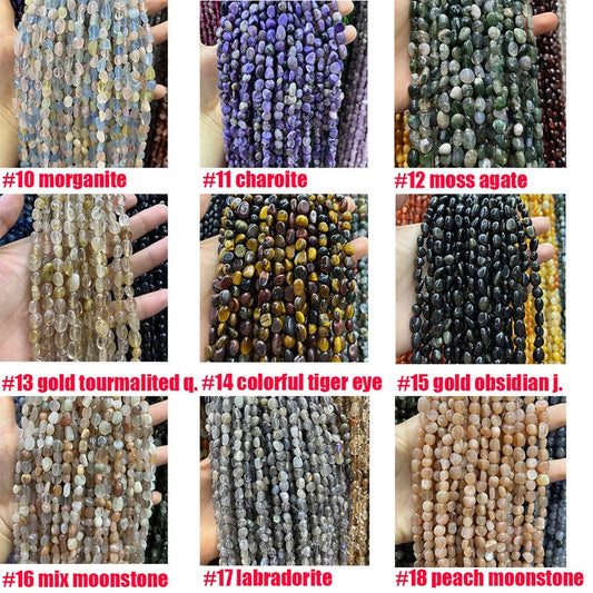 Natural Gemstone Jasper Freeform Chips Beads Bulk of Multi Color Crystal Nugget Beads Healing Loose Bead for DIY Jewelry Making 16inch 6-8mm