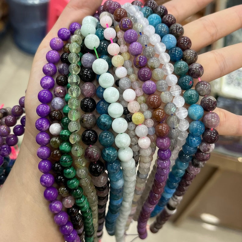 Higher Grade Crystal Stone Genuine Natural Gemstone Round Loose Beads For Bracelet Necklace DIY Jewelry Making Design 4mm 6mm 8mm 10mm 12mm