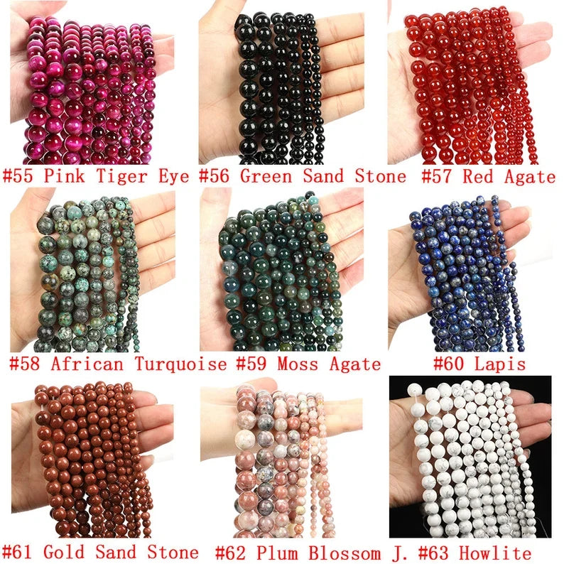 Wholesale  Gemstone Beads 4mm 6mm 8mm 10mm 12mm  Loose Bead -Free Shipping（II）