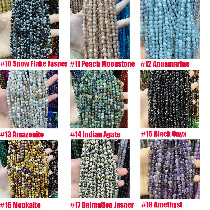 6mm Faceted Coin Round Beads Natural Gemstone Beads for Diy Jewelry Making Aquamarine/Amazonite/Agate/Crystal Coin Cut Beads 15"