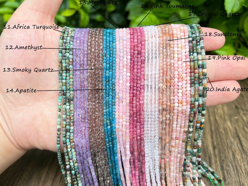 Natural Faceted Crystals Beads,2.5x2.5mm Square Gemstone Faceted Beads-Free Shipping