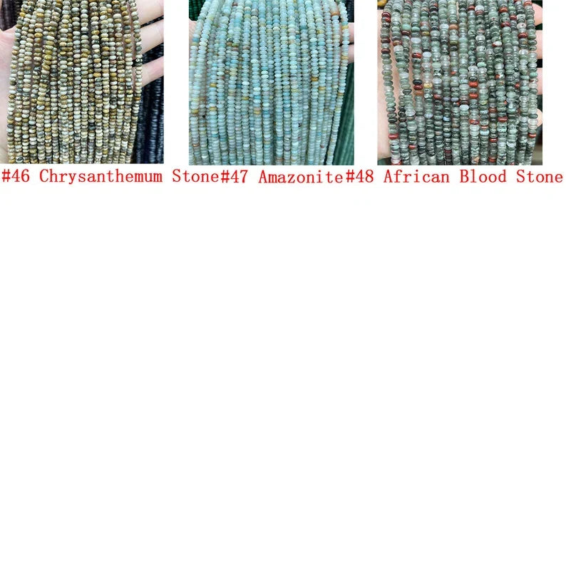 Natural 2*4mm Gemstone Rondelle Beads Crystal Agate Stone Rondelle Beads Highly Polished Rondelle Shape Loose Beads for DIY Jewelry Making