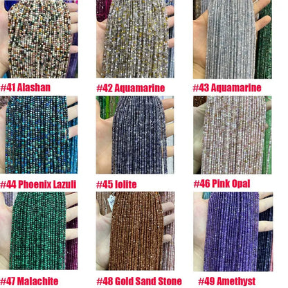2.5mm Faceted Cube Beads Natural Gemstone Beads for Diy Jewelry Making Aquamarine/Amazonite/Garnet Beads Tiny Square Cube Beads