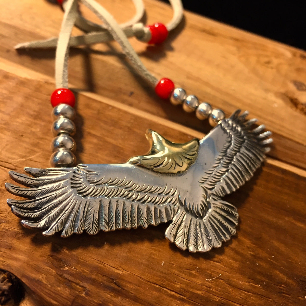 Japan Takahashi Goro Silver Eagle Leather Necklace Eagle 30x70mm Retro Sterling 925 Silver Hip Hop style Necklace Fashion Pendent 44mm