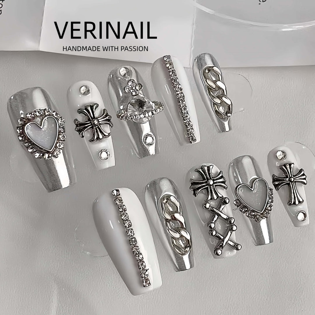 #1-11 Handmade Pressed On Nails Gothic nails/Smudged nails/Custom nails