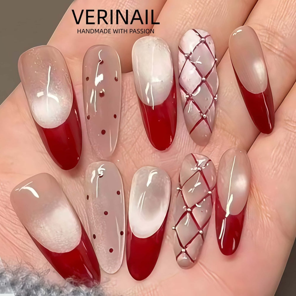 #3-11 Press-On Nails Box | Handmade | Reusable | Glitter + Gems + Floral | French Tips