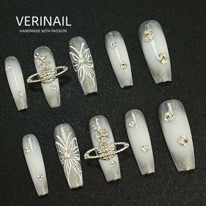 Press On Nails Color Silver SL04