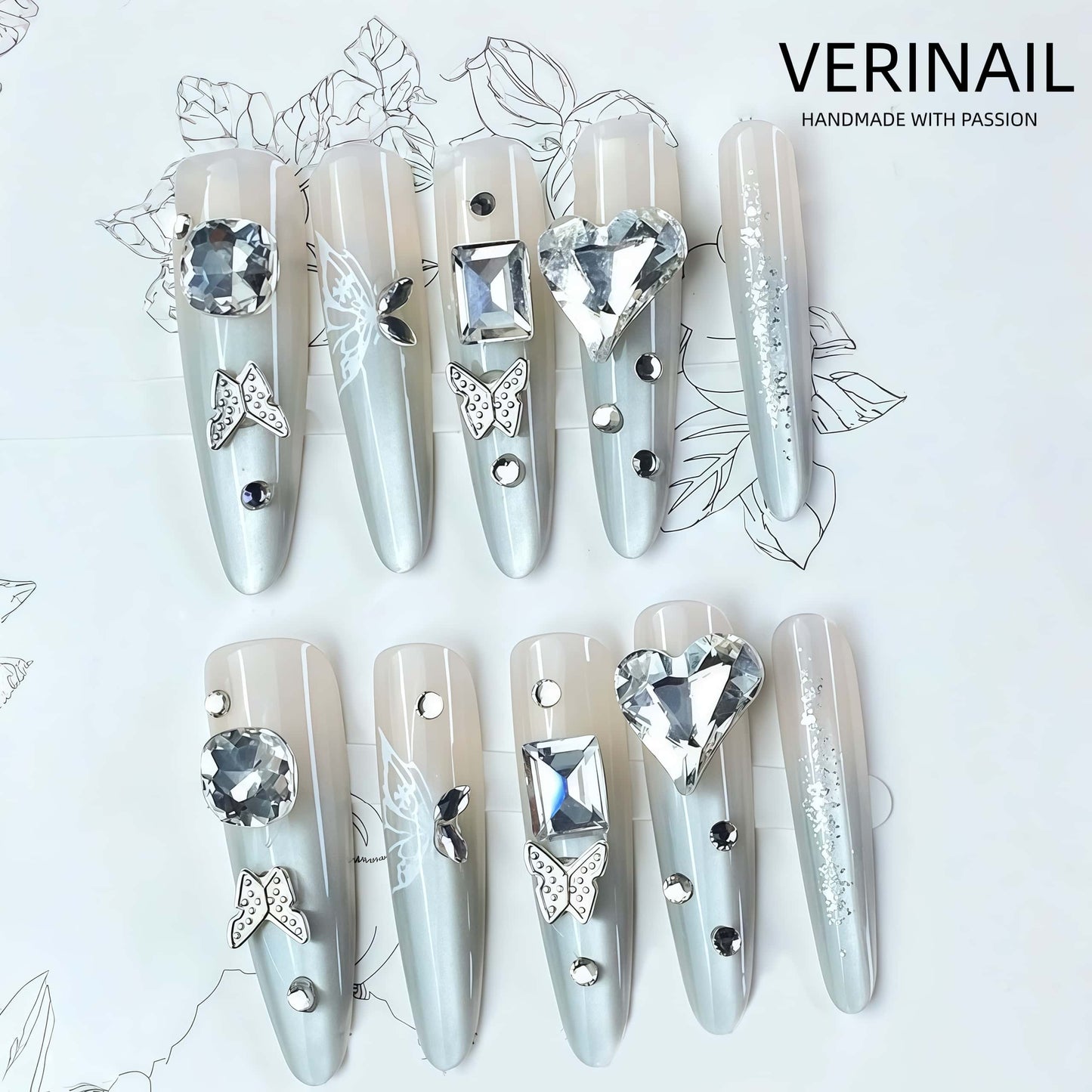 Press On Nails Color Silver SL03