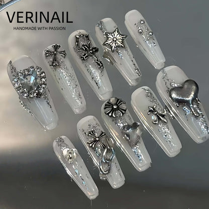 Press On Nails Color Silver SL02