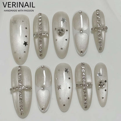Press On Nails Color Silver SL01